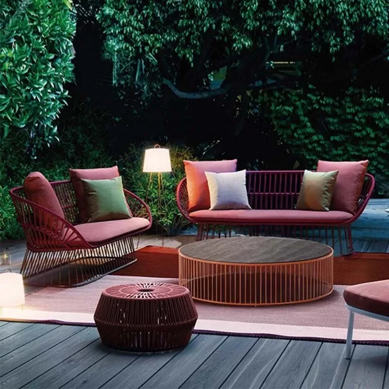 

Дизайнерские уличные диваны для двора, стул из ротанга, расслабляющая вечеринка, акцент, садовые диваны, газон, балкон, уличная мебель Cadeira Lshysf