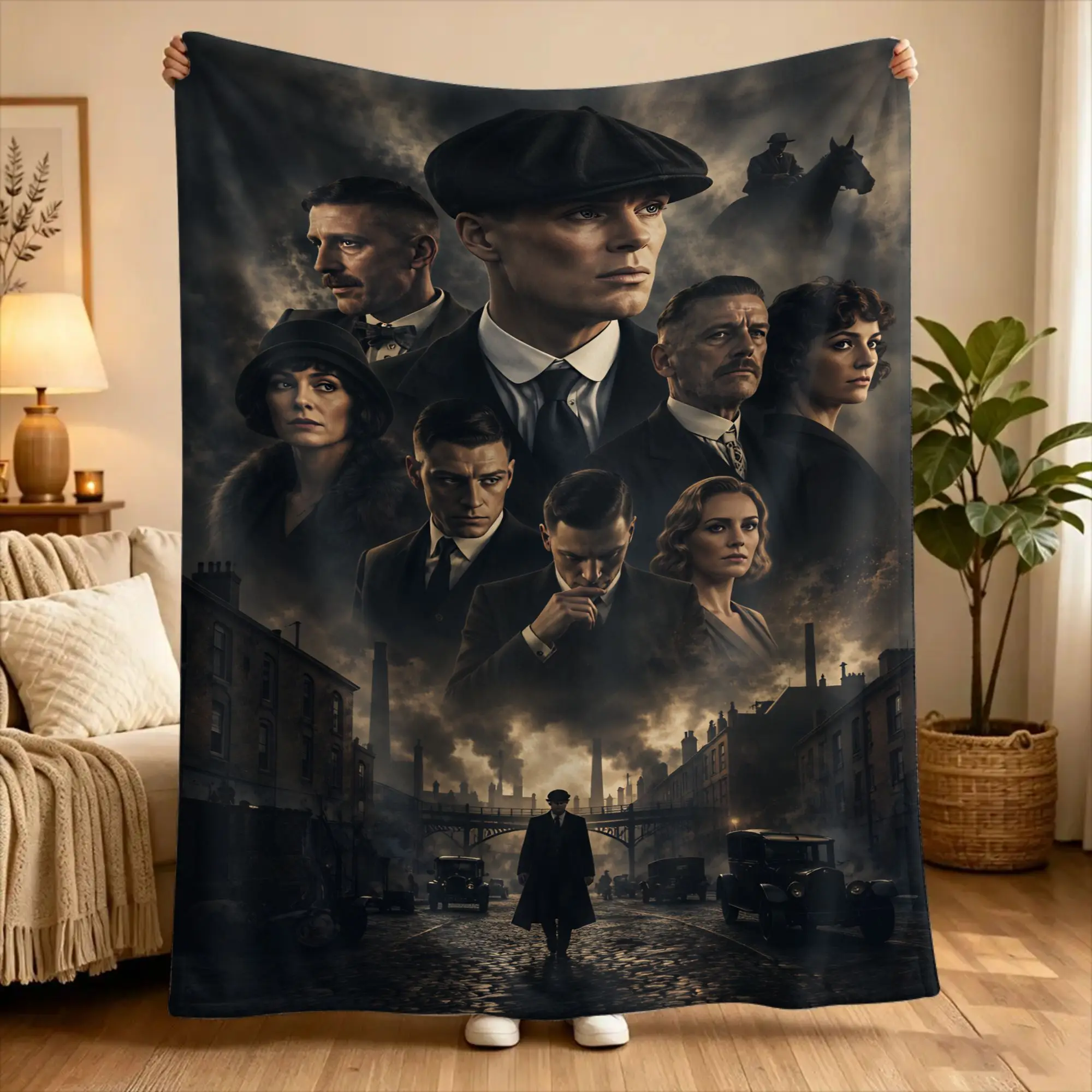 Peaky Blinders tommy shelby  Flannel Blanket Winter  Soft Durable Throw Blanket for Kids Bedroom Print Bedspread Sofa Bed Cover