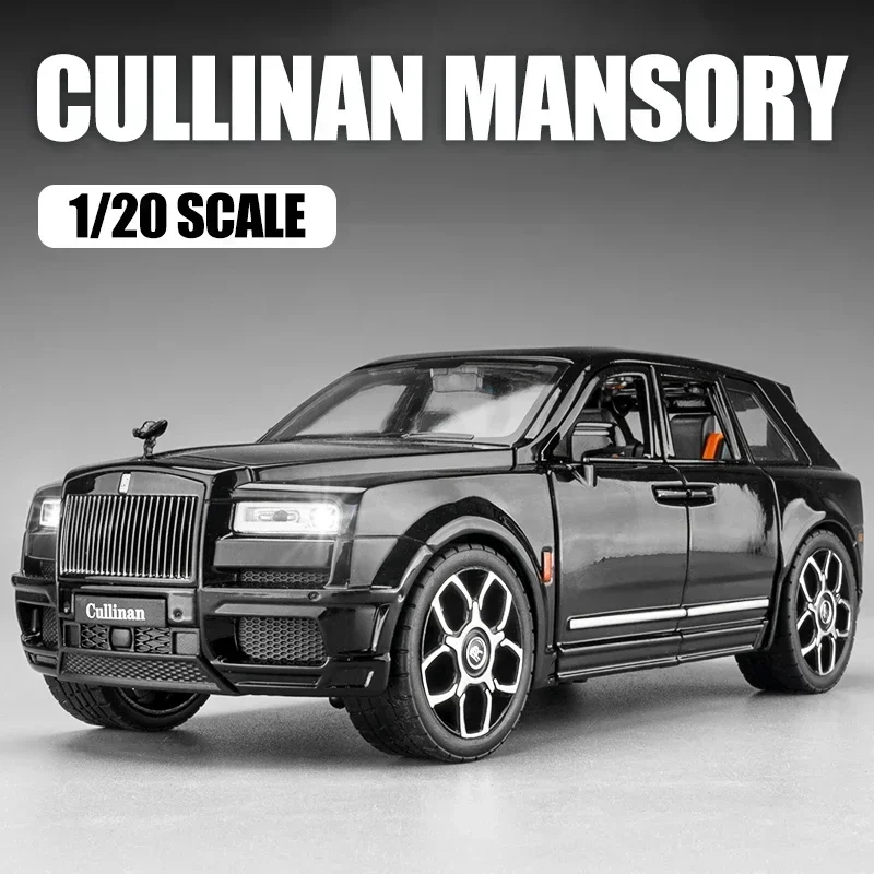 Large 1:20 Rolls Royce Cullinan Mansory SUV Alloy Model Car Modified Metal Diecast Boy Toy Car Simulation Sound & Light Kid Gift