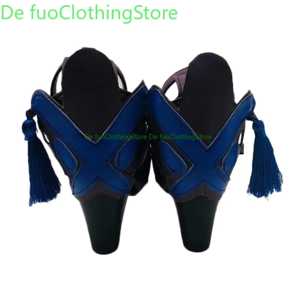 DefuoClothing Genshin Impact Keqing Cosplay Shoes Anime Boots Anime Game Role-playing Shoes And Boots Halloween Party