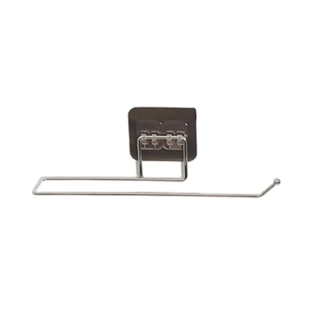 Wall Mounted Paper Towel Rack Stainless Steel Self Adhesive Punch Free Kitchen Roll Holder Toilet Tissue Dispenser Home Storage