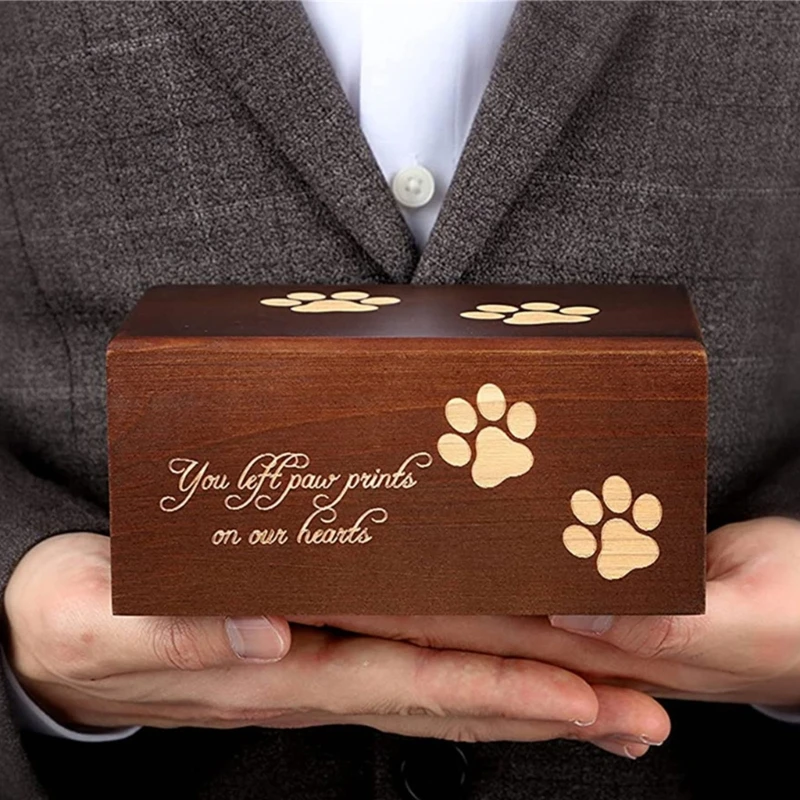 Dog Urn Cremation Urn Memorial Gifts Memorial Box with Paw Print Dropship
