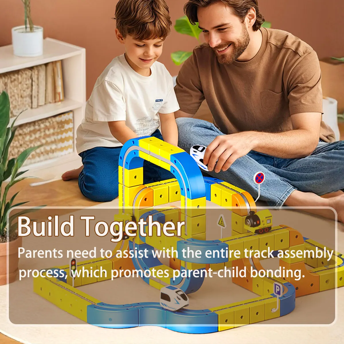 Set di binari magnetici elettrici fai-da-te con veicoli ferroviari ad alta velocità Gioco di costruzione STEM Puzzle Cube Toy per regalo per bambini (1-100 + pezzi)