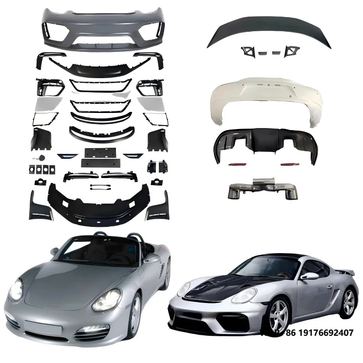 

New Carbon Fiber Body Kit forPorsche 987 Boxster Cayman 718 Includes Front Splitter Lip Rear Bumper Diffuser Modified for GT4
