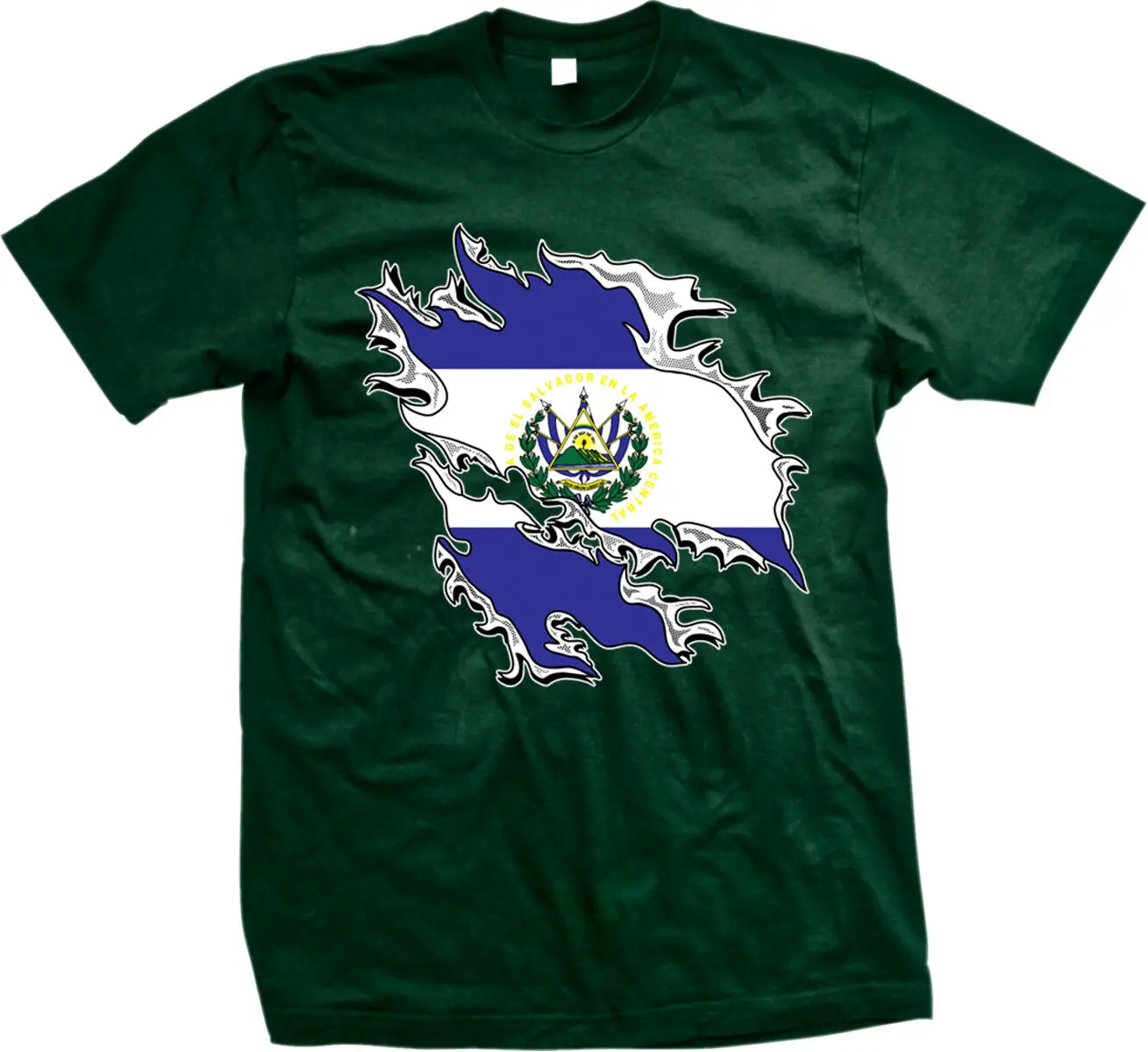 Мужская футболка с длинным или коротким рукавом, с изображением сальвадорского флага