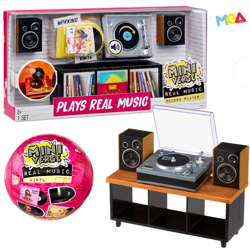 Authentic Miniverse MGA Real Music Record Ball Blind Box Ball Real Music Record Mystery Box Record Player Toy Mini Gift Toys