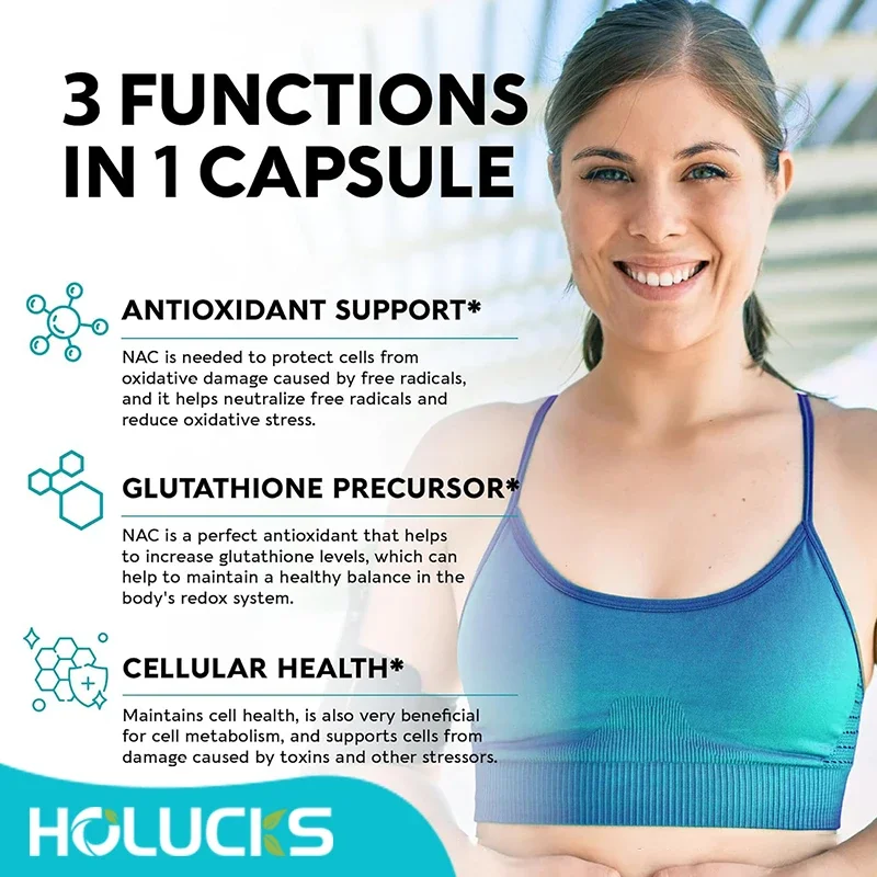 Suplemento alimenticio de glutatión NAC, desintoxicante y antioxidante, antienvejecimiento, para la salud del hígado, apoyo inmunológico, cuidado de la piel, cabello, uñas - Image 4