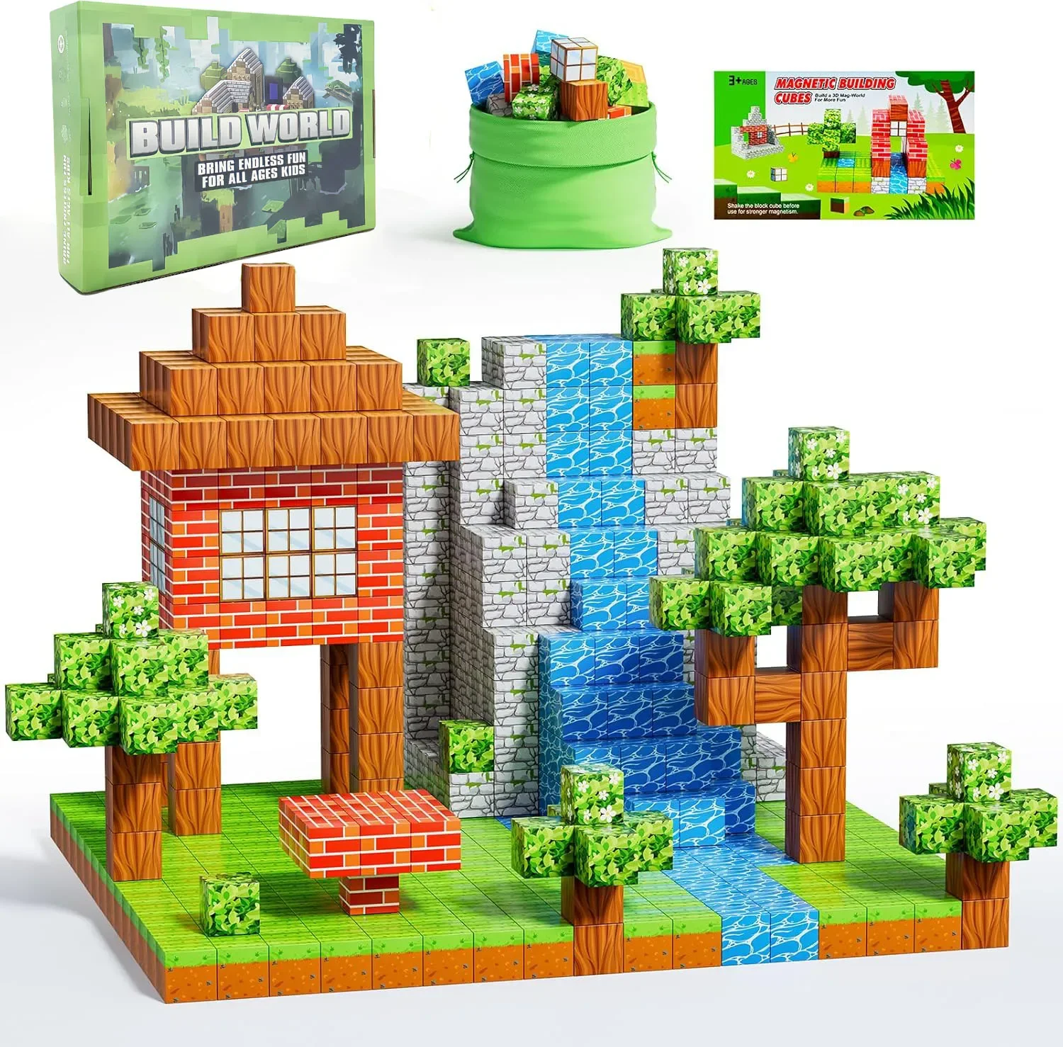 Magnetic building blocks create a mining magnet world for boys and girls, magnetic structure magnetic puzzle set, Montessori sen