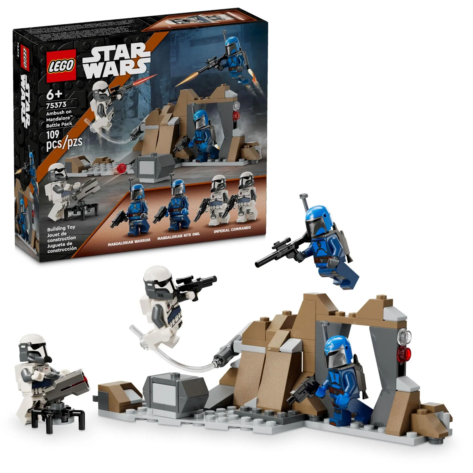 LEGO Star Wars: The Mandalorian Ambush on Mandalore Battle Pack, Building Toy with 4 Star Wars Minifigures 75373 109 Pieces moc