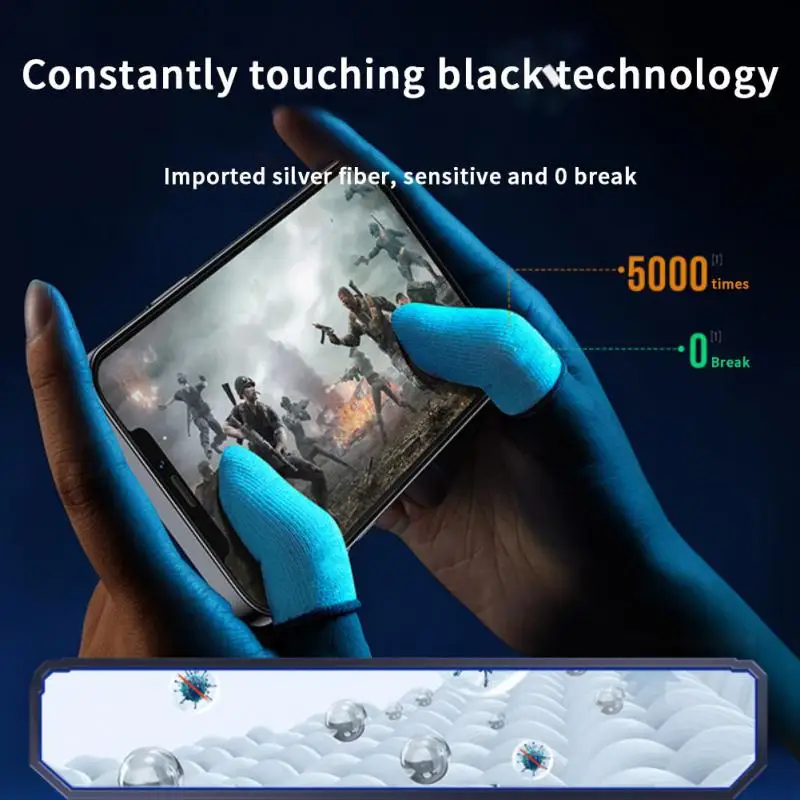 10PAIR Breathable Finger Sleeves For Gaming Mobile Game Controllers Anti-Sweat Seamless Touchscreen Finger Covers For Game