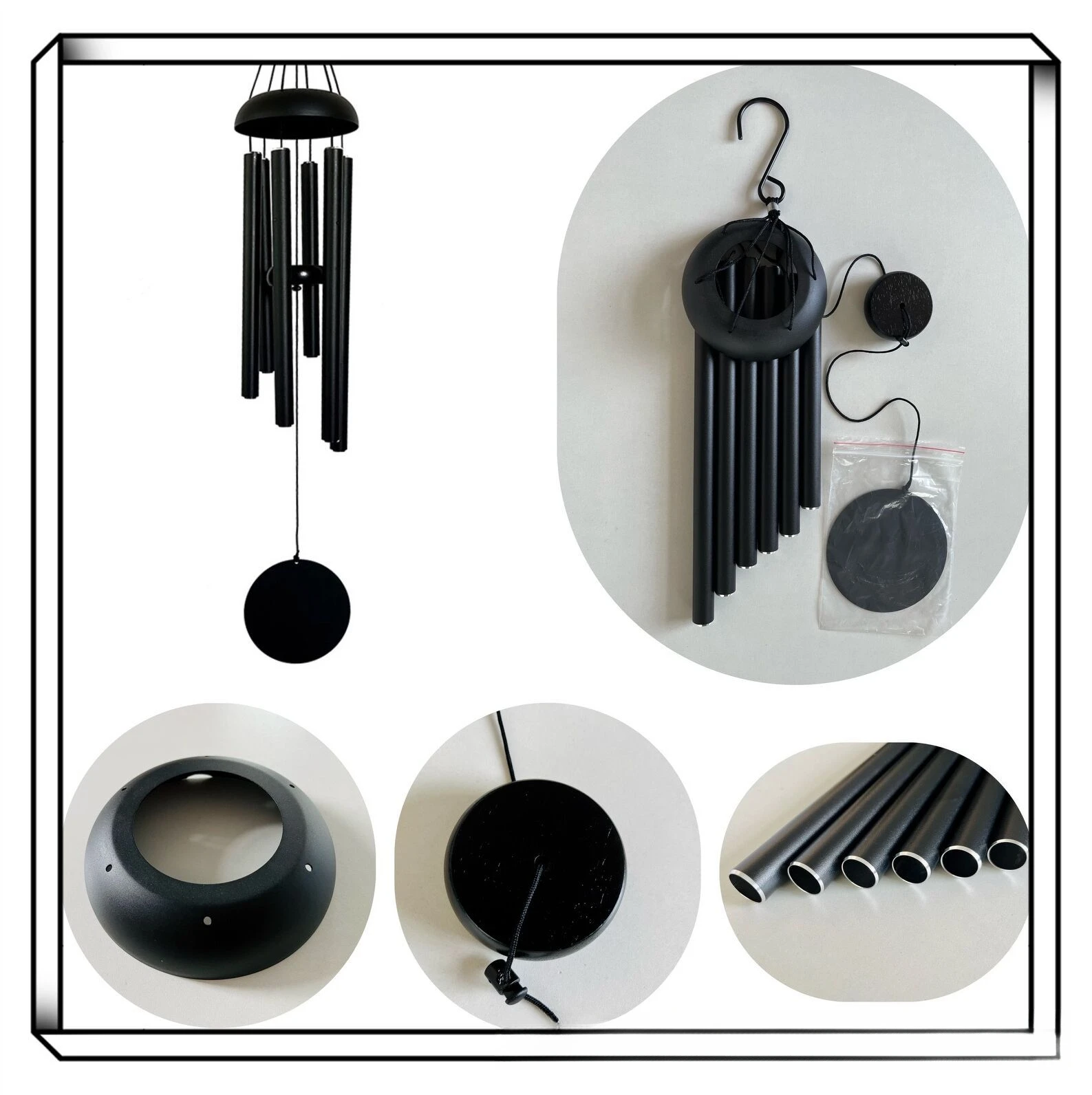 1pcs European & American Style Metal Wind Chimes - Creative Home Hanging Decor Outdoor Garden Musical Ornament Metal Craft Gift