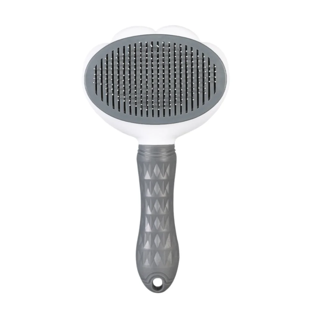 Cat Paw Shape Pet Dog Brush Anti-tangle Grooming Tool Cat Hair Remover Self Cleaning Anti-slip Handle Dematting Comb Home Use
