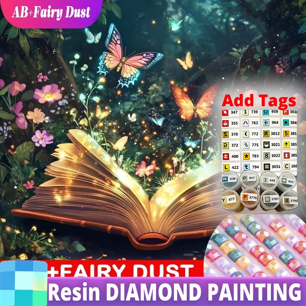

Новинка: Алмазная мозаика AB Fairy Dust Resin для самостоятельного творчества, книга-раскраска с пейзажами, стразами и бабочками для домашнего декора