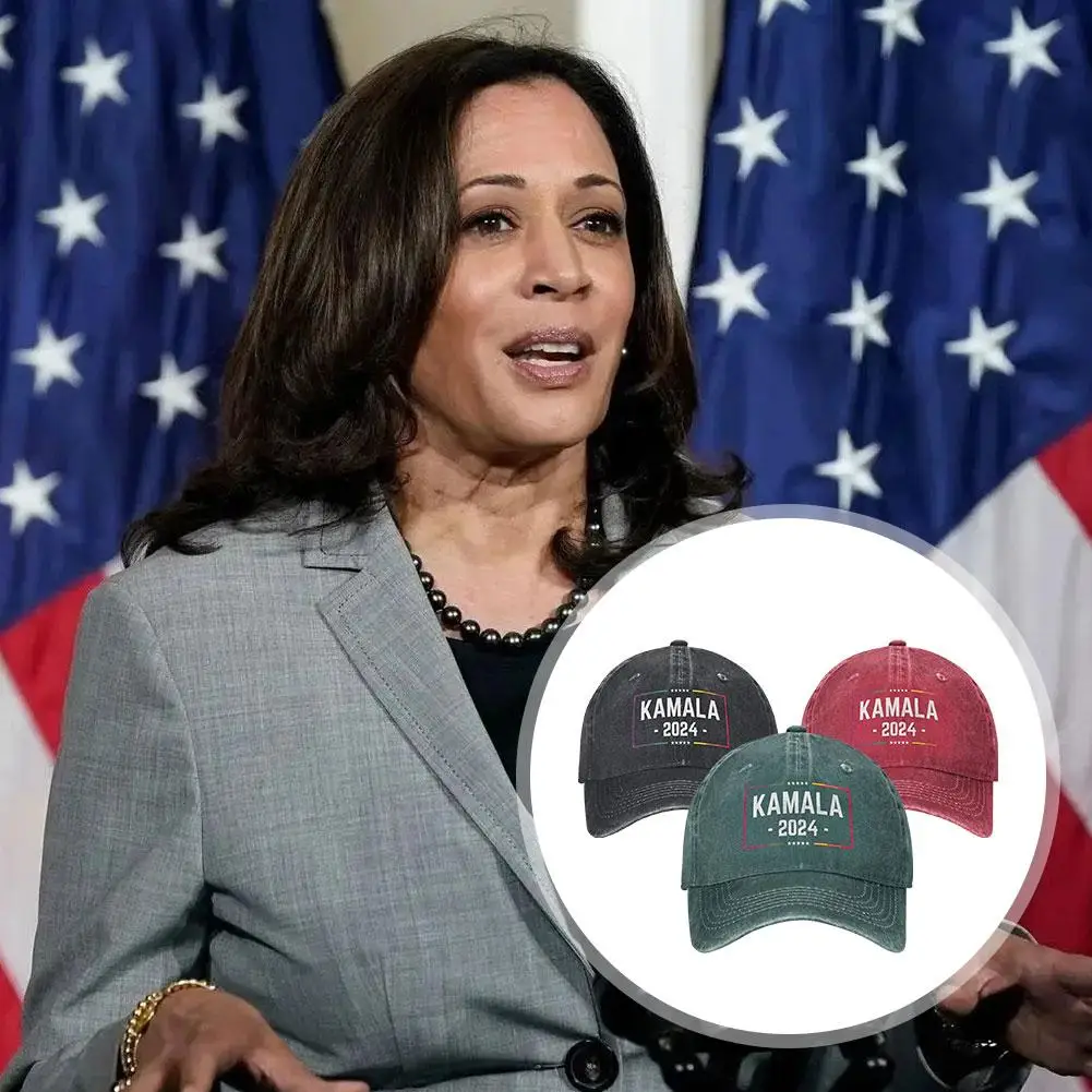 Fashion Kamala Harris 2024 For President Baseball Cap Dad Hat Headwear Election Distressed Washed Hats Vintage Travel Sun C V5Y3