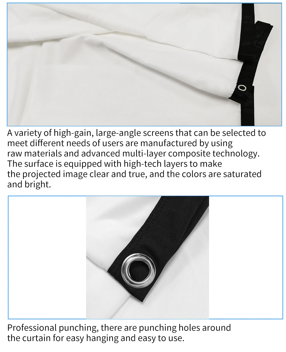 Projector Simple Curtain Home Outdoor KTV Office Home Theater Portable 3d HD Projector Screen