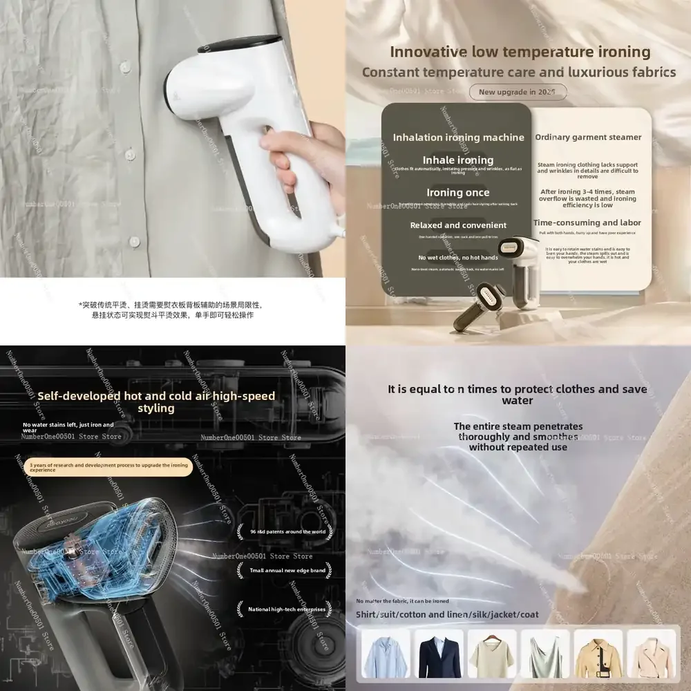 

2026 Hot Item Handheld Steam Iron Adsorption Type Portable Travel Garment Steamer No Board Needed Wrinkle Remover