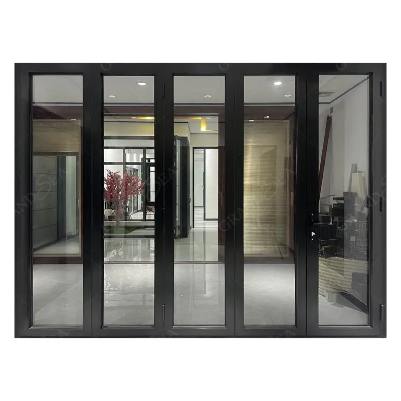 New Style Aluminum Narrow Folding Door Slim Frame Exterior Bi Folding Glass Door Aluminium Folding Doors