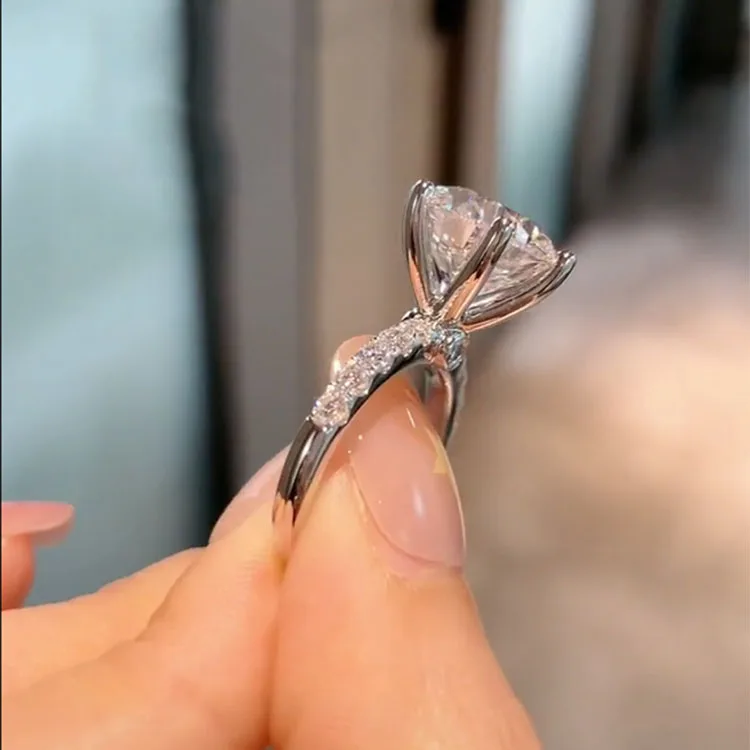 

Factory sell IGI Lab Growing Diamond Ring Round D Color 1 2 3Ct Au585 14K White Gold Ring wedding ring ﻿