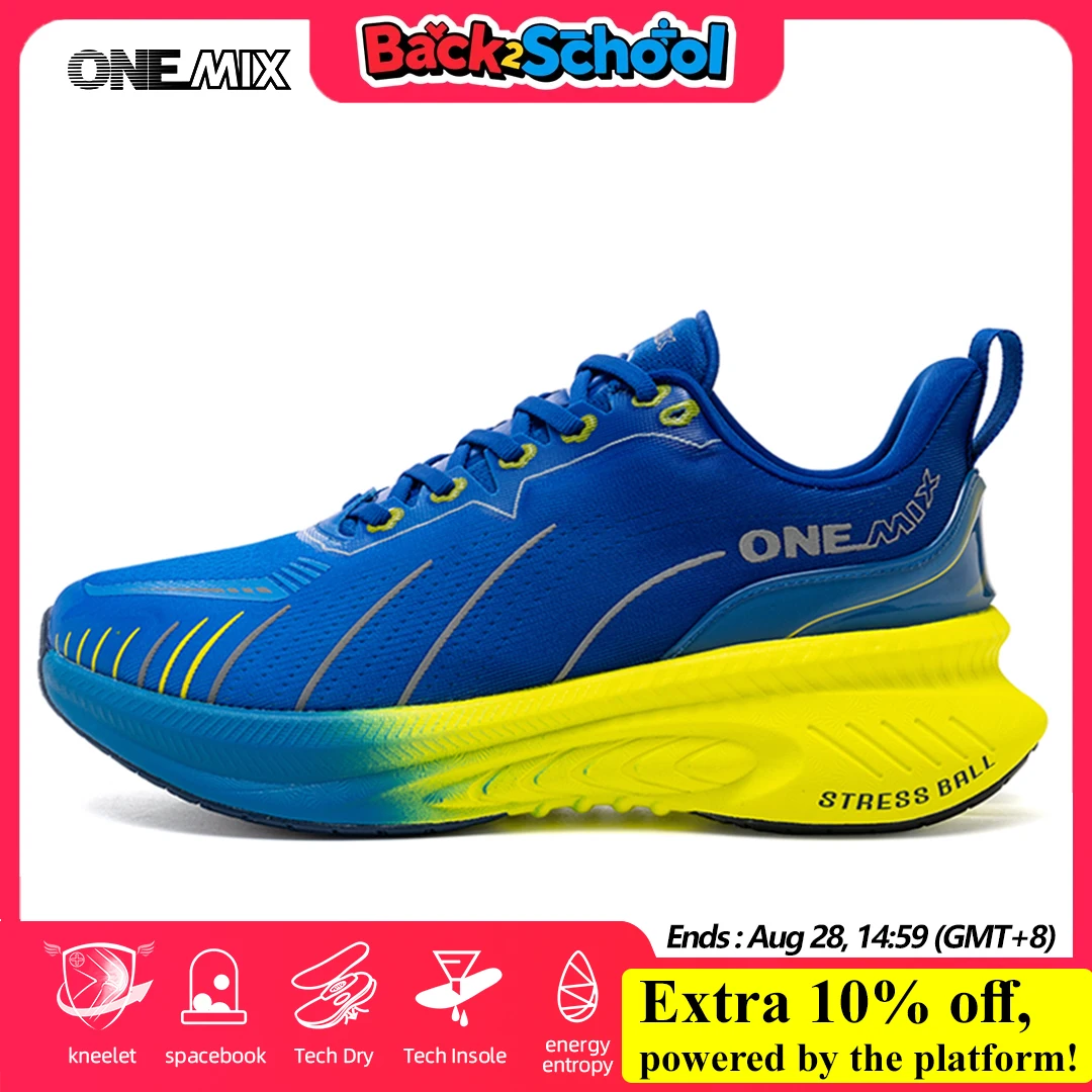 ONEMIX New Cushioning Running Shoes For Men Suitable Heavy Runners Lace Up Sports Women Non-slip Outdoor Athletic Male Sneakers