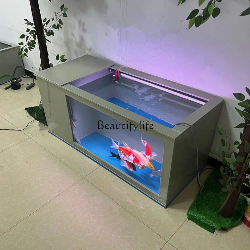 

Super White Glass Ornamental Fish Tank Koi Fish Pond Water Circulation System Filter Box Pp Plastic Fish Tank