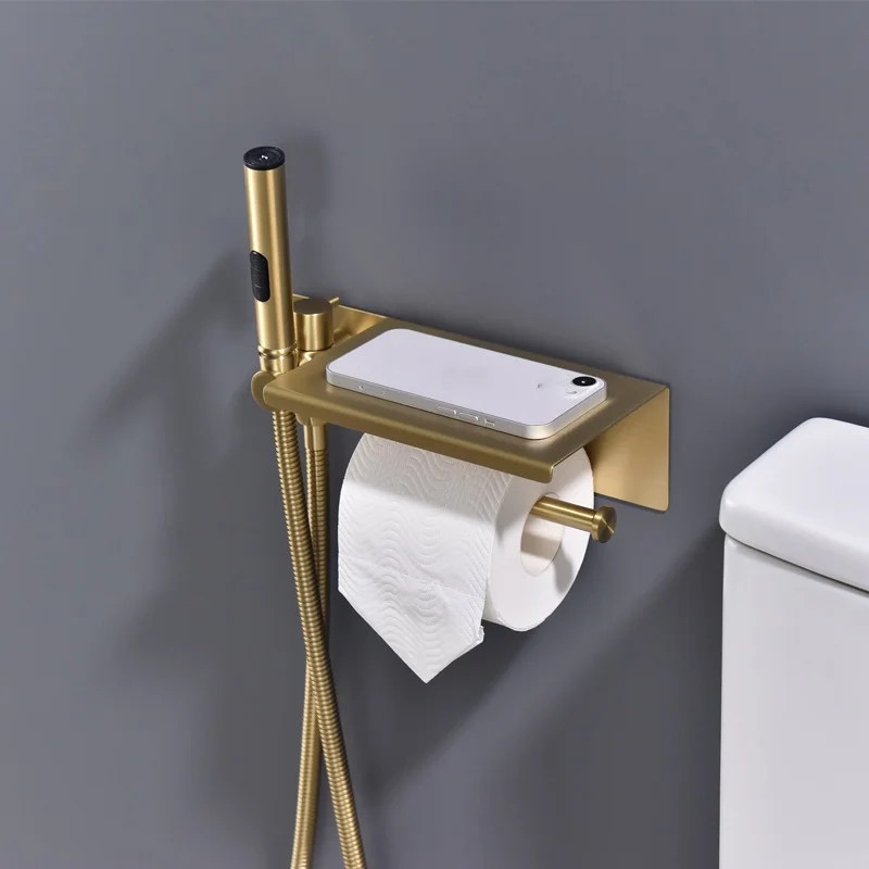 الأبيض بيديت صنبور اليد المحمولة بيديه للحمام الفولاذ المقاوم للصدأ بيديه للحمام صنبور الحمام دش رئيس مع غطاء ورقة حامل