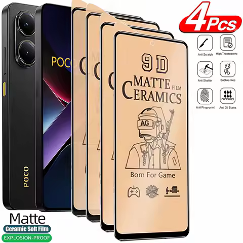 4PCS Matte Ceramic Film For Poco X7 Pro F6 F5 F4 GT F3 Screen Protectors For Poco X6 Pro X3 NFC X4 GT M6 M5S M4 M3 C65 Soft Film