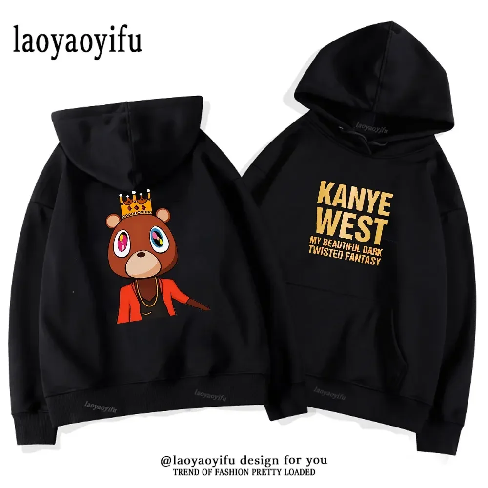 

2024 Rapper Kanye West Graduation Printed Hoody Male Cool Streetwear Men's Hoodies Casual Trend Sweatshirt Male Loose Tops