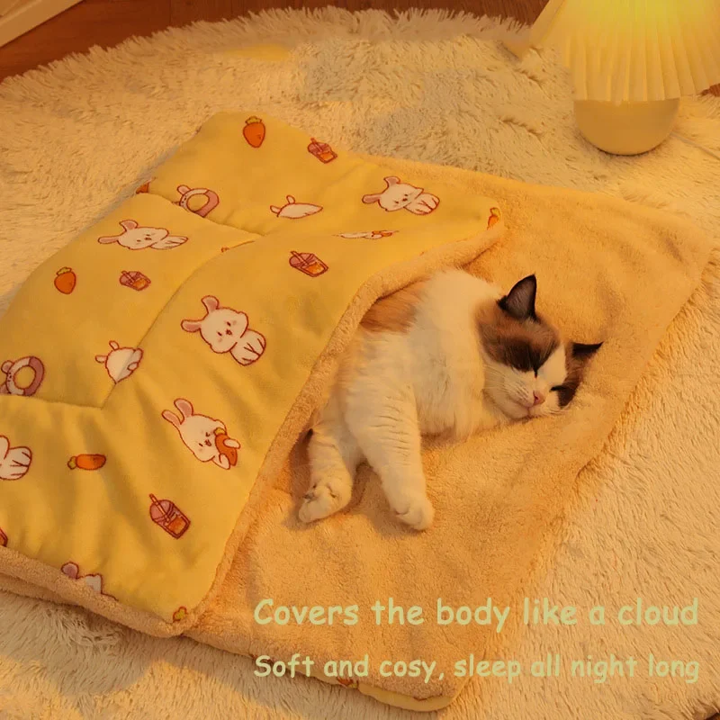 Warm Dog Blanket Cute Soft Pet Sleeping quilt mat Fluffy Comfortable Cat Cover Blanket Bed Thickened Warm Dog Cat kennel quilt