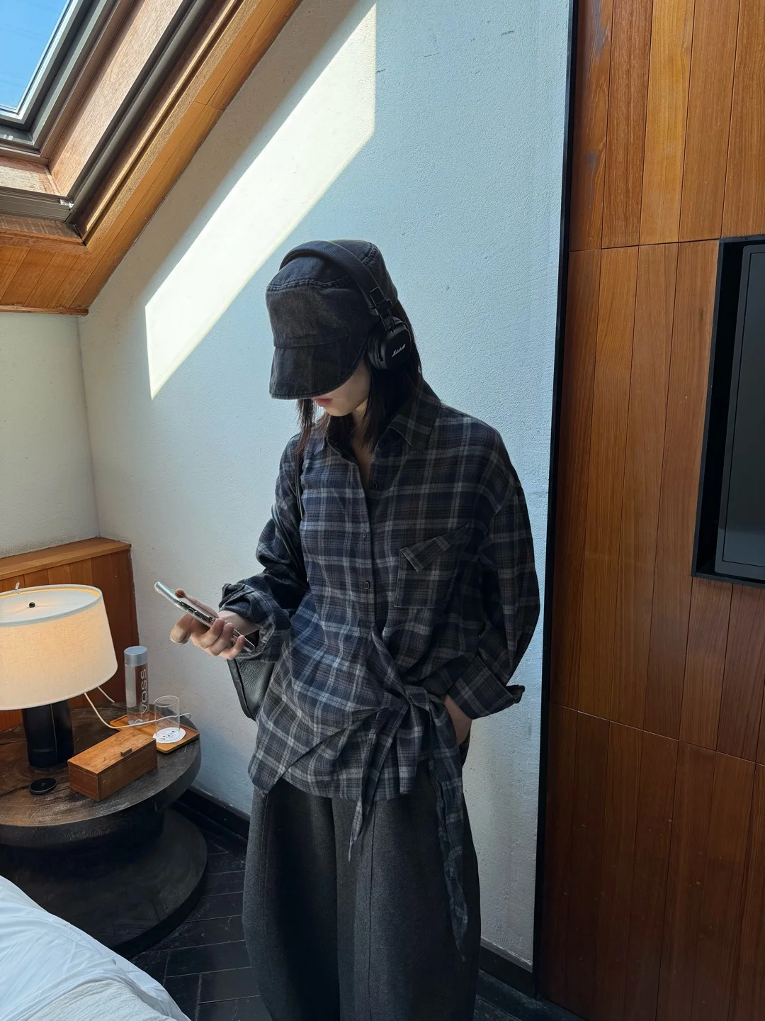 

Классический ретро-стиль, повседневная рубашка в клетку для женщин, с завязками по бокам, приталенная, без пуговиц, длинный рукав, свободный крой, для повседневной носки