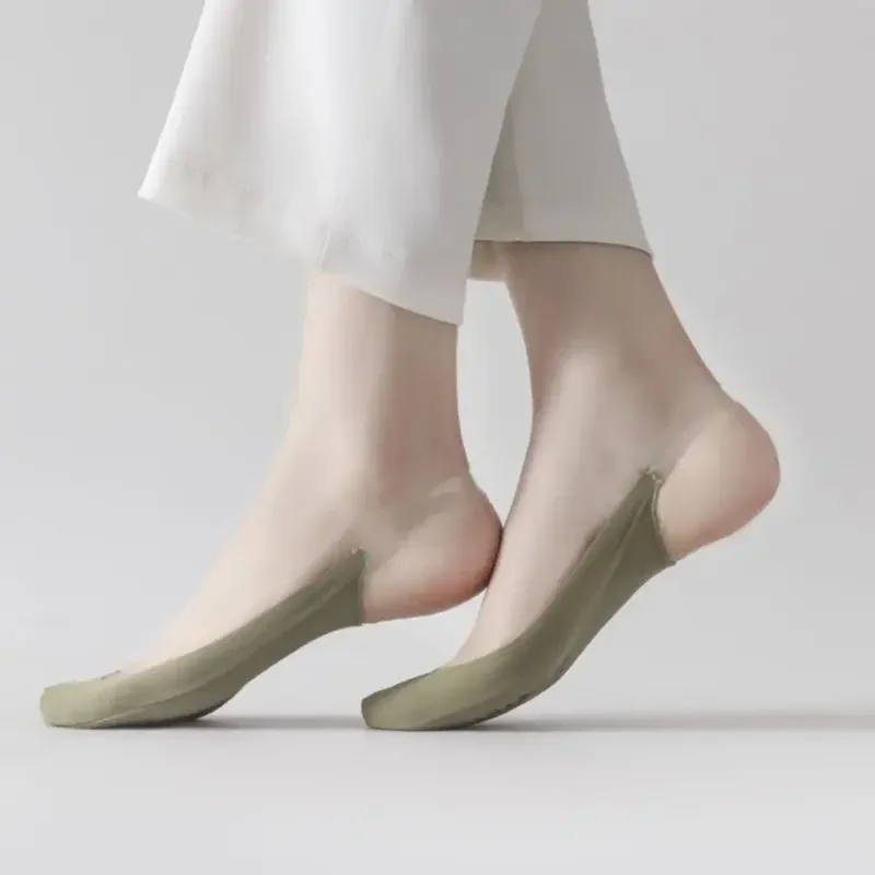 Summer Women Invisible No Show Socks Suspender Ice Silk Low Cut Socks for Female Ladies High Heels Anti-slip Half Sock Slippers image 4