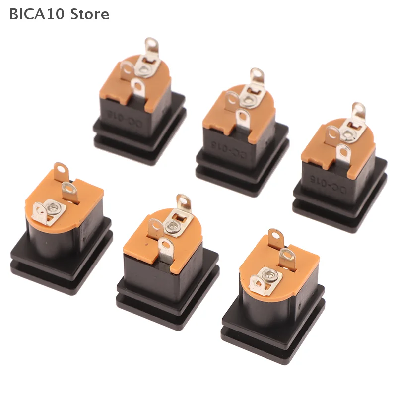 مجموعة موصلات إمداد الطاقة DC مكونة من 10 قطع، مقبس أنثى DC-015 5.5*2.1 مم مقاس 5.5X2.5 مم، لتركيب اللوحة المربعة