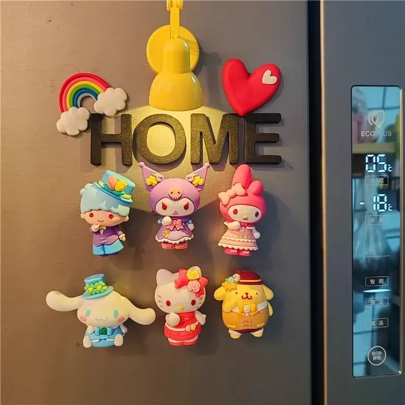 

Anime Kuromi My melody Creative Refrigerator Magnet 3D Doll Sanrio Pochacco Cute Cartoon Magnetic Door Sticker Decoration Gift