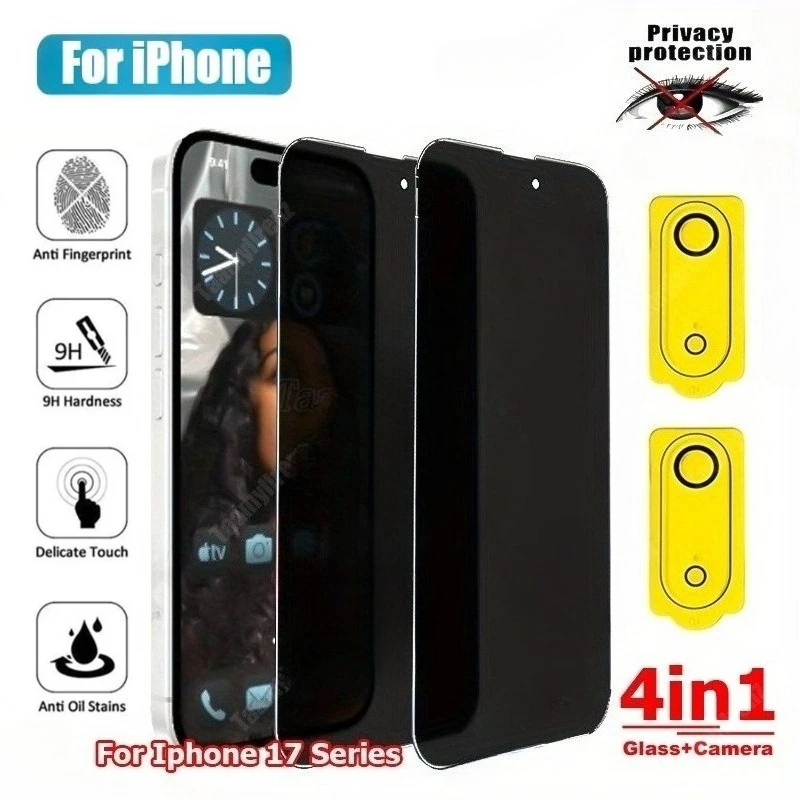 Антишпионская полноэкранная защитная пленка 4 в 1 для iPhone 17 16 14 15 Pro Max 17, пленка для объектива воздушной камеры для iPhone 13 12 11 Pro 15 14 Plus