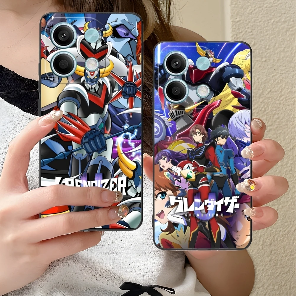 Colour Grendizer U Mobile Cell Phone Case for Xiaomi Redmi Note 13 12 11 10 9 8 7 6 S A Pro Lite Plus 5G Black Phone Cover Shell