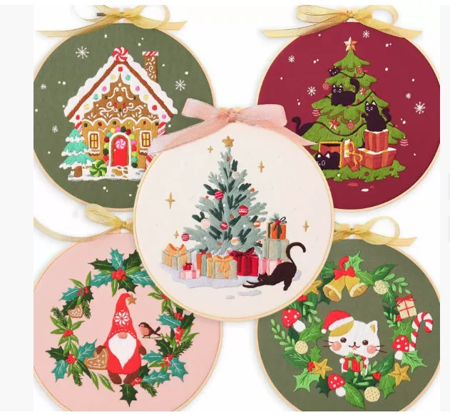 

Рождественский новый продукт, вышивка, сделай сам, набор материалов ручной работы, трансграничный британский комплект производителя, нить для вышивки для начинающих