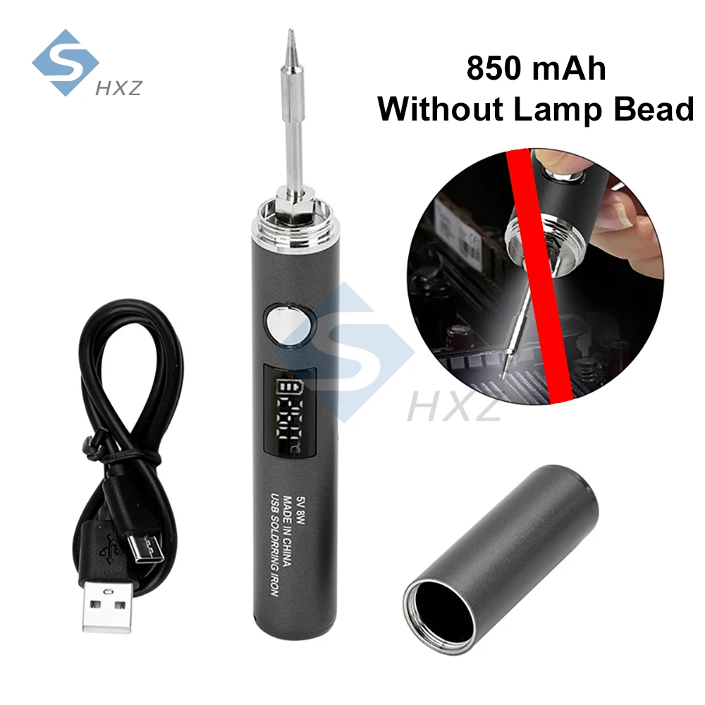 USB Type-C Soldering Iron, 5-Speed 260~420℃ Adjustable, Portable Electric Pen with Replaceable Tip for DIY/Electronics Repair