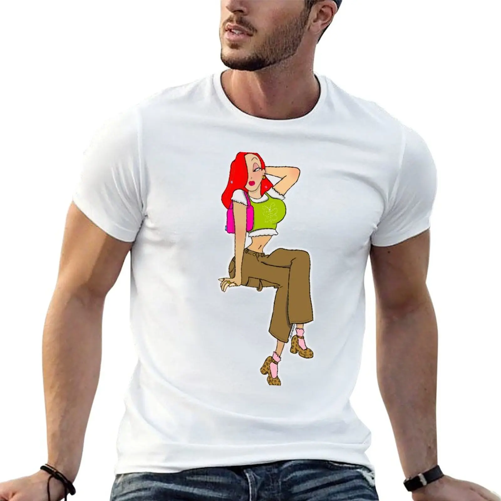 

man shirt casual graphic T-Shirt man vintage t Rabbit in t shirts Re-Imagined Jessica for 2020