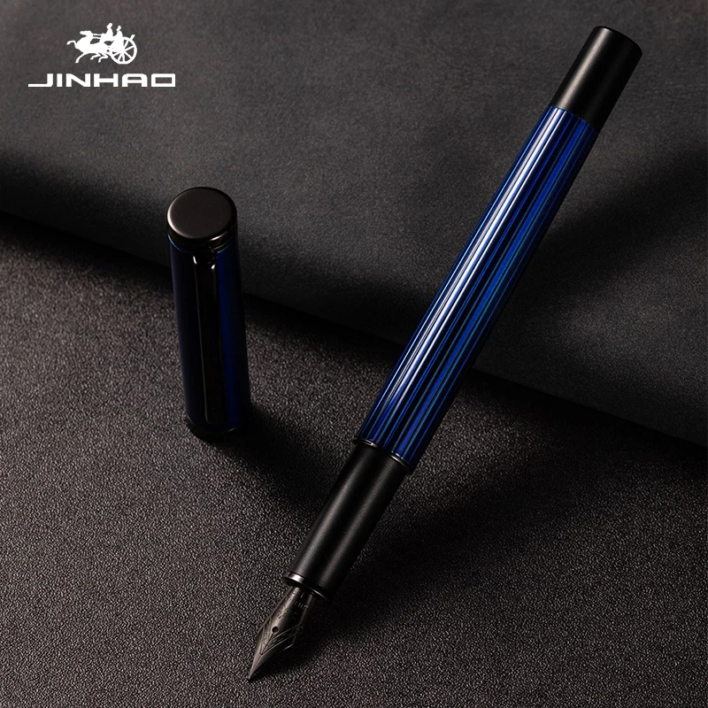 Imagem -03 - Jinhao 88 Caneta Tinteiro de Luxo Qualidade Azul Vermelho Preto Cor Metal Financeiro Estudante Escola Material Escritório Canetas Tinta Papelaria