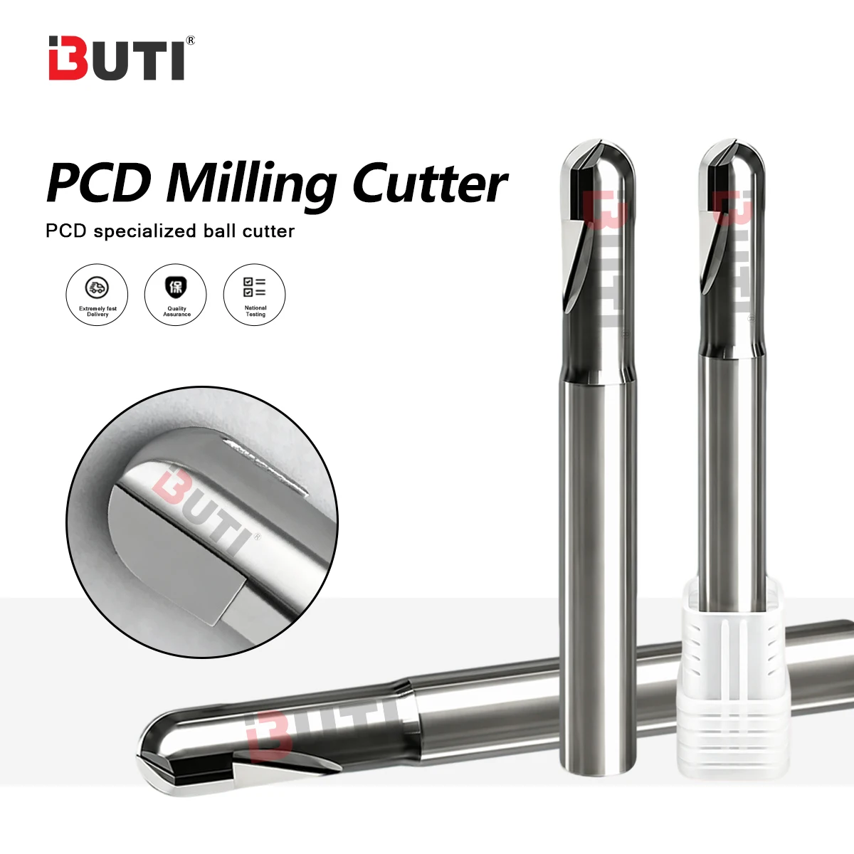 R0.5x50Lx1F R6x100Lx2F PCD Specialized Ball End Mill Cutter R0.5/1/1.5/2/3/4/5/6 Acrylic  Aluminum Mirror High Gloss Ball Knife