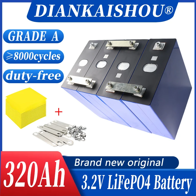 

1-32 шт. новый 3,2 В 320 Ач класс A DIY 12 В 24 В 48 В LiFePO4 аккумулятор электрический скутер RV литий-железо-фосфатная солнечная система хранения