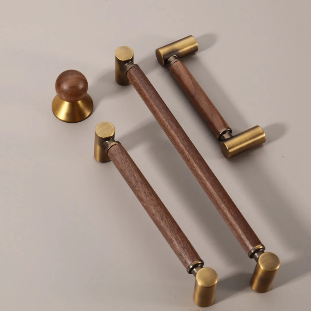 96 128 192mm Retro Pure Copper Walnut Antique Bronze Wardrobe Cupboard Dresser Kitchen Cabinet Drawer Shoe Cabinet Door Handle