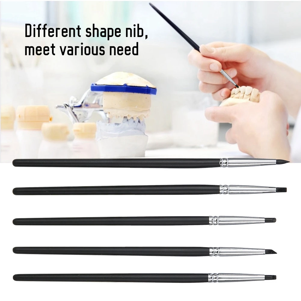 10Pcs Dental Porcelain Teeth Silicone Brush Teeth Clean Stain Remover Nail Art Brush Pen Tools For Dental Lab Modeling Nail Work