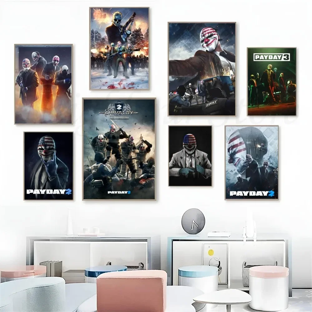 1pc Game Payday 3 Poster Art Poster Waterproof Paper Sticker Coffee House Bar Room Wall Decor