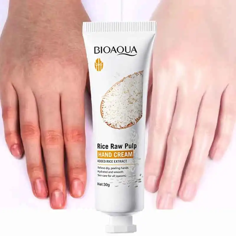 Crema de manos de arroz blanqueadora voluminizadora rejuvenecedora Ultra arrugas nutritiva hidratante refrescante crema para el cuidado del cuerpo facial no graso