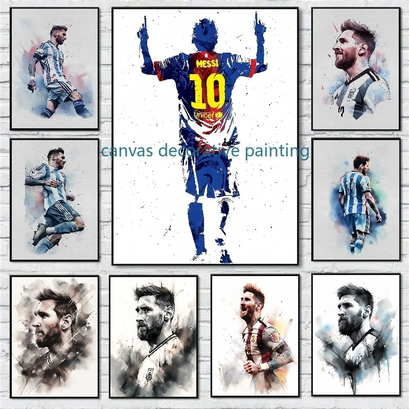 

Physical Education Football Star Lionel Messi Canvas Painting HD Posters Bedroom Home Decoration Friendchildren's Gift