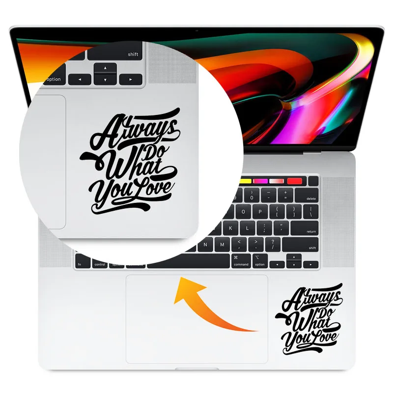 Self-movition Art Quote Decal Vinyl Laptop Sticker for Lenovo HP Dell Apple Asus 13 15 Inch Notebook Macbook Skin Trackpad Decor