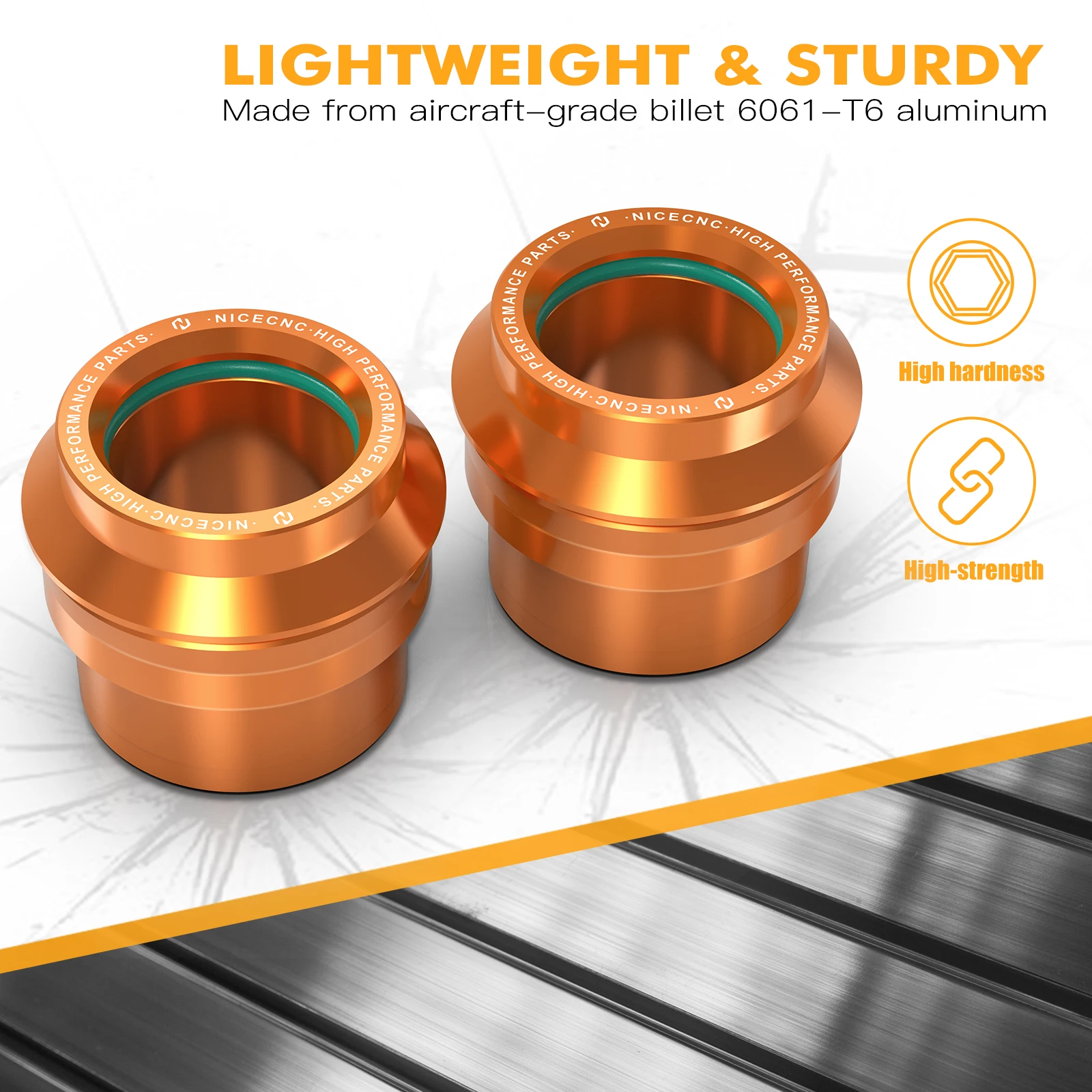 NICECNC 2017-2024 KTM EXC 300 フロントリアホイールハブスペーサーカラー EXC F 250 300 350 450 500 TPi 6D XC F W SX F 125 350 450用