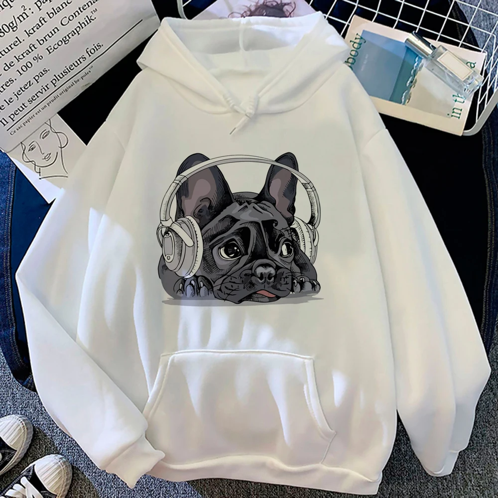 Bulldog francês Hoodies feminino, suéter gráfico estético, anos 90 Harajuku Vestuário, Y2K