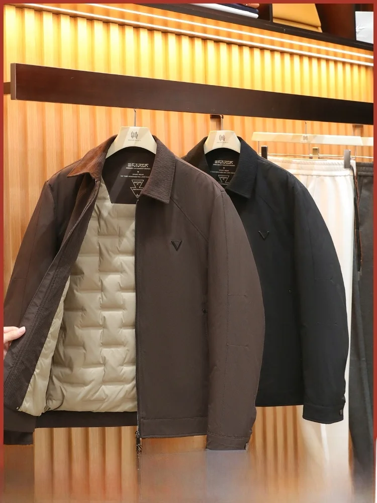 

Lightweight Casual Men's down Jaet Outdoor Faionable Busin Casual New Winter Outerwear Polyester Fiber No Ironing Requ...