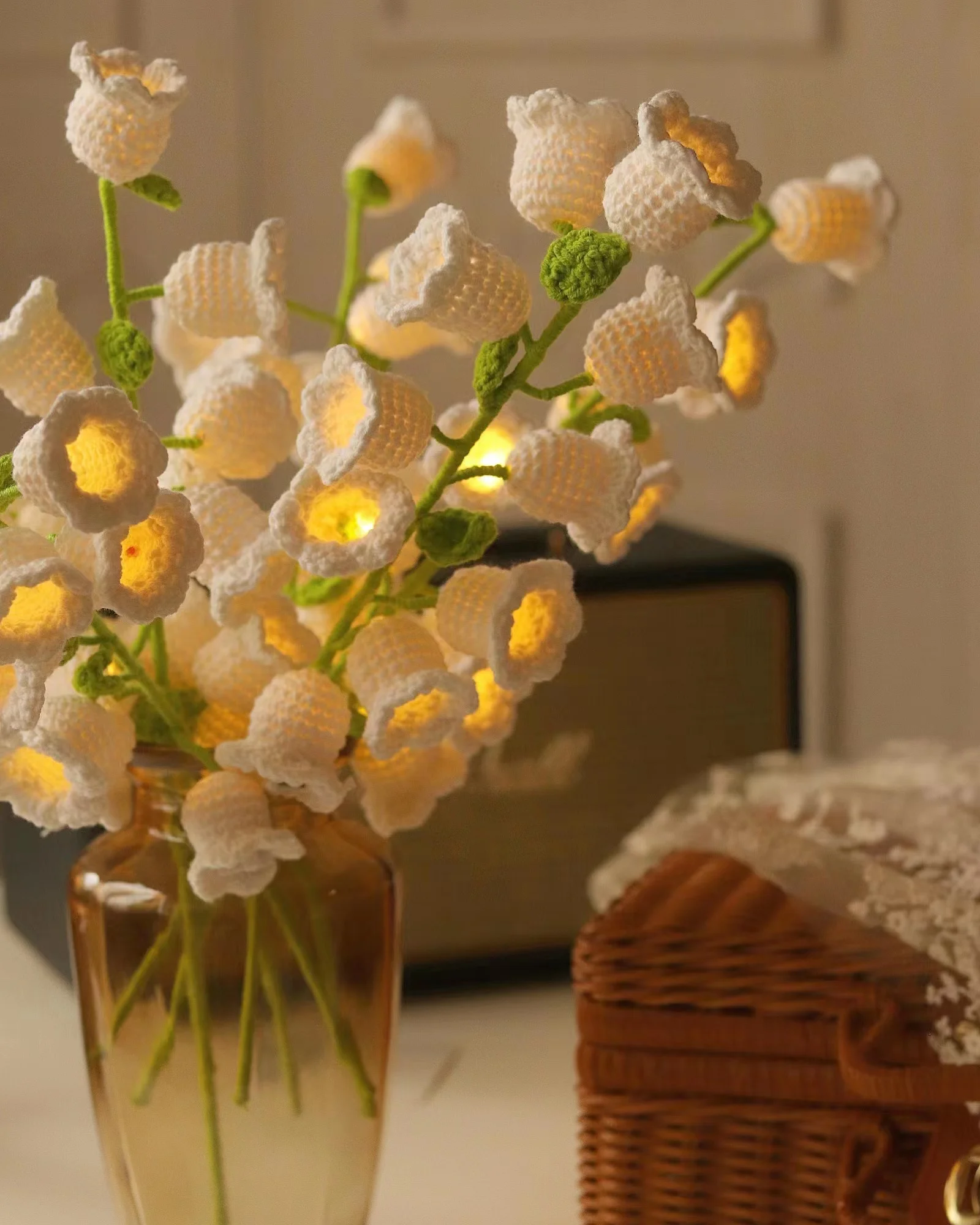 C5 DIY LED Night Lights Lily Of The Valley Garland Fairy String Light Gift Handmade Flower Lamp Home Room Wedding Birthday Decor